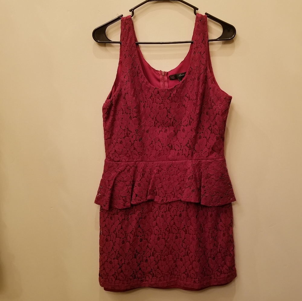 3/$20 JR  L LACE PEPLUM PAGEANT INTERVIEW DRESS